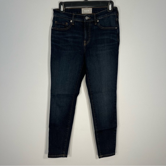 Everlane Jeans Womens 28 Blue Mid-Rise Skinny Ankle Dark Wash Cotton Blend Denim - Picture 1 of 11